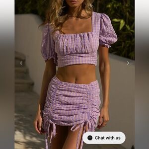 Gingham set backless and crop